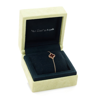 Van Cleef & Arpels 18K Rose Gold Carnelian Sweet Alhambra Bracelet 5 of 5