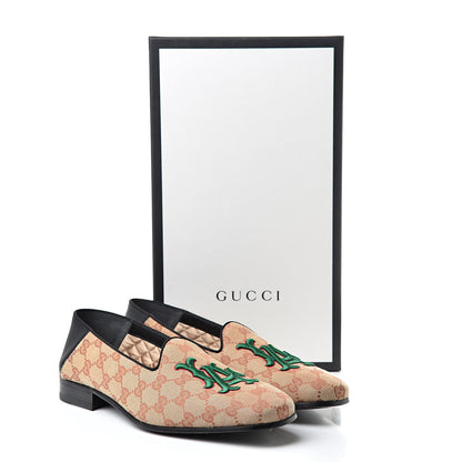 Gucci X MLB GG Monogram LA Dodgers Embroidered Mens Loafers 8 Beige Ruggine Black 10 of 10