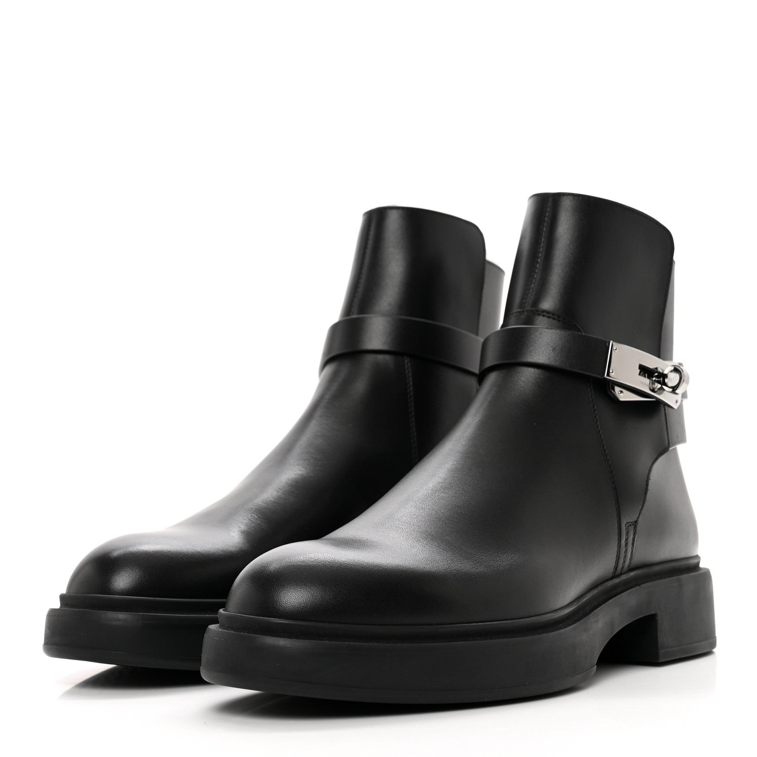 Hermes Calfskin Veo Ankle Boots 37.5 Black 4 of 9