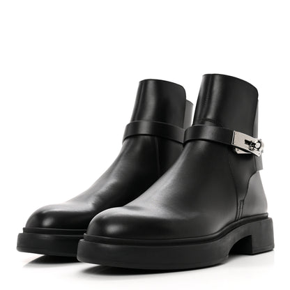 Hermes Calfskin Veo Ankle Boots 37.5 Black 4 of 9
