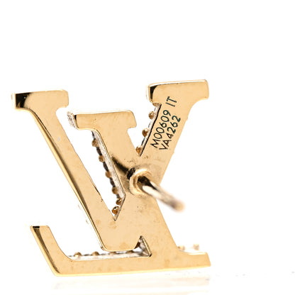 Louis Vuitton Metal Crystal LV Iconic Earrings Gold 4 of 5