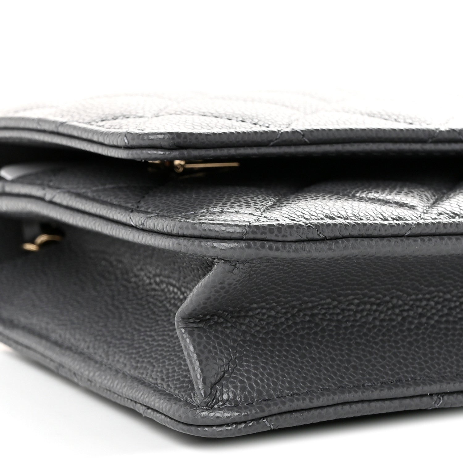 Chanel Caviar Quilted Wallet on Chain WOC Grey 9 of 11