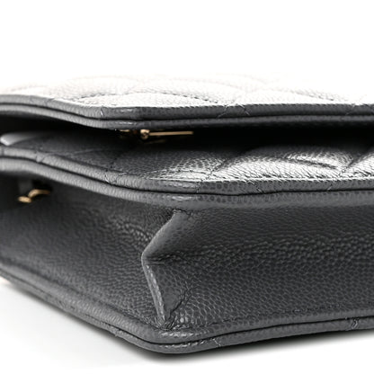 Chanel Caviar Quilted Wallet on Chain WOC Grey 9 of 11