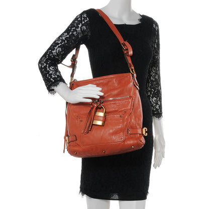 Chloe Leather Large Paddington Shoulder Bag Orange 2 of 6