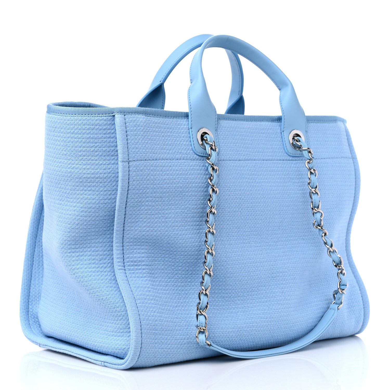 Chanel Mixed Fibers Medium Deauville Tote Light Blue 4 of 10