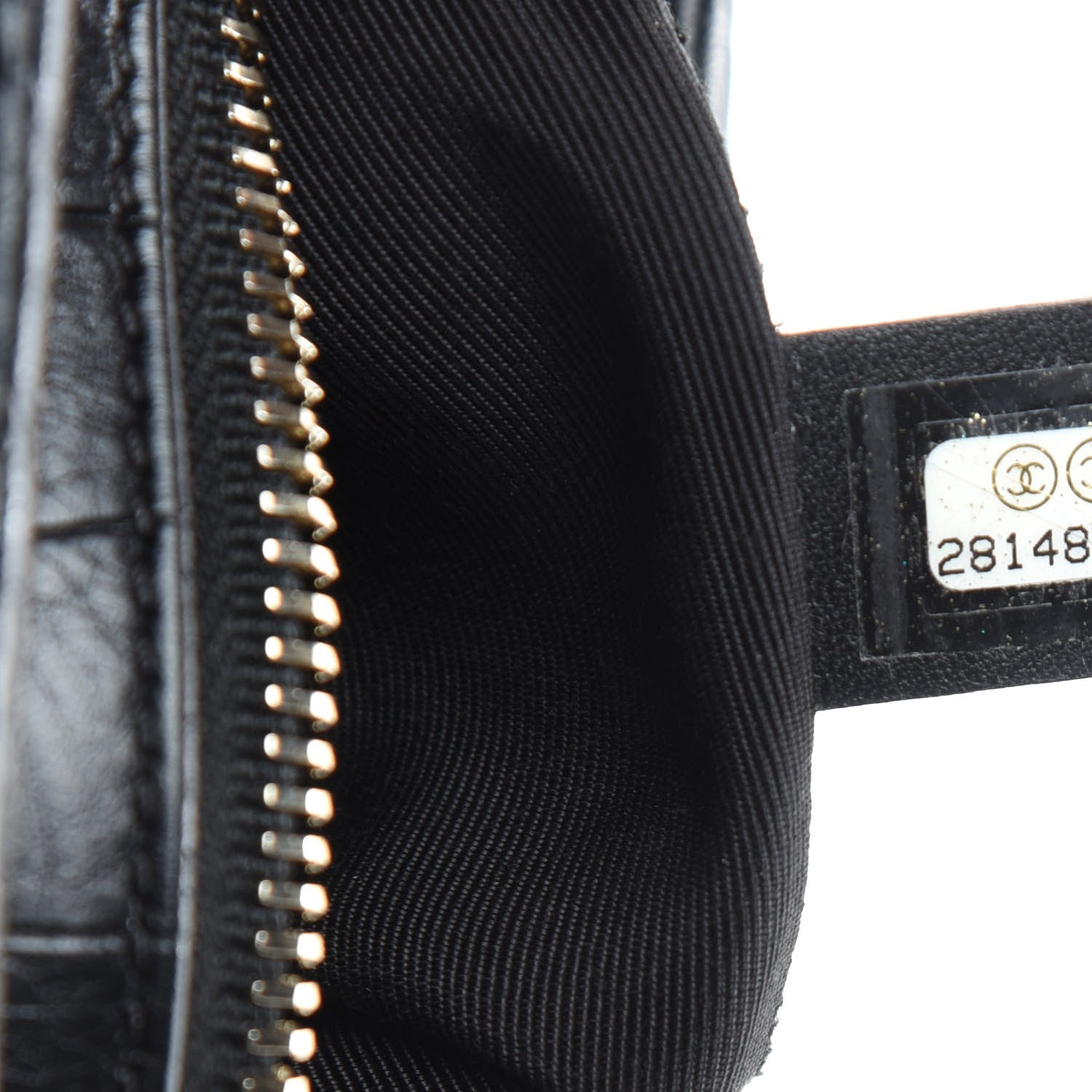 Chanel Calfskin Crocodile Embossed Small Gabrielle Cocodile Hobo Black 11 of 12