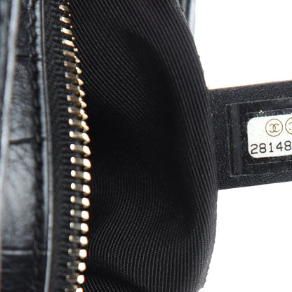 Chanel Calfskin Crocodile Embossed Small Gabrielle Cocodile Hobo Black 11 of 12