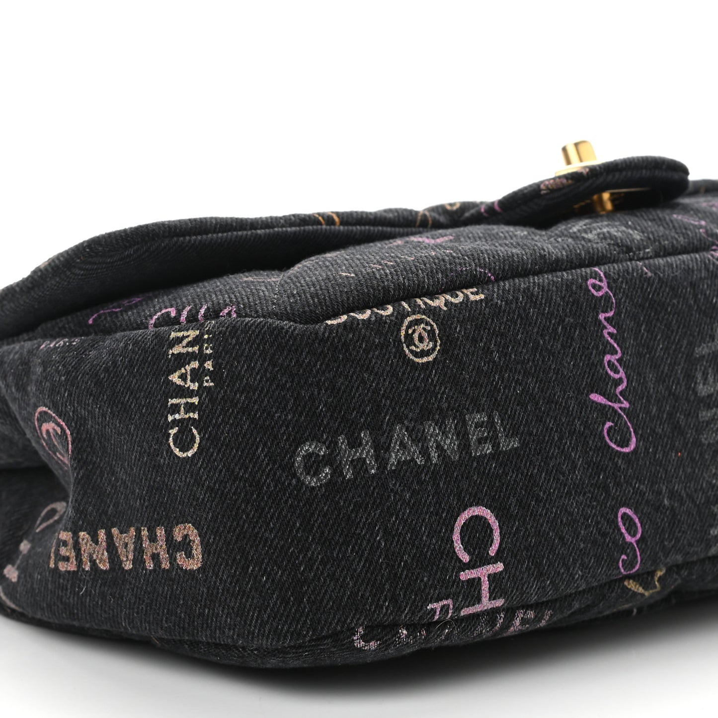 Denim Quilted Denim Mood Large Flap Black Multicolor