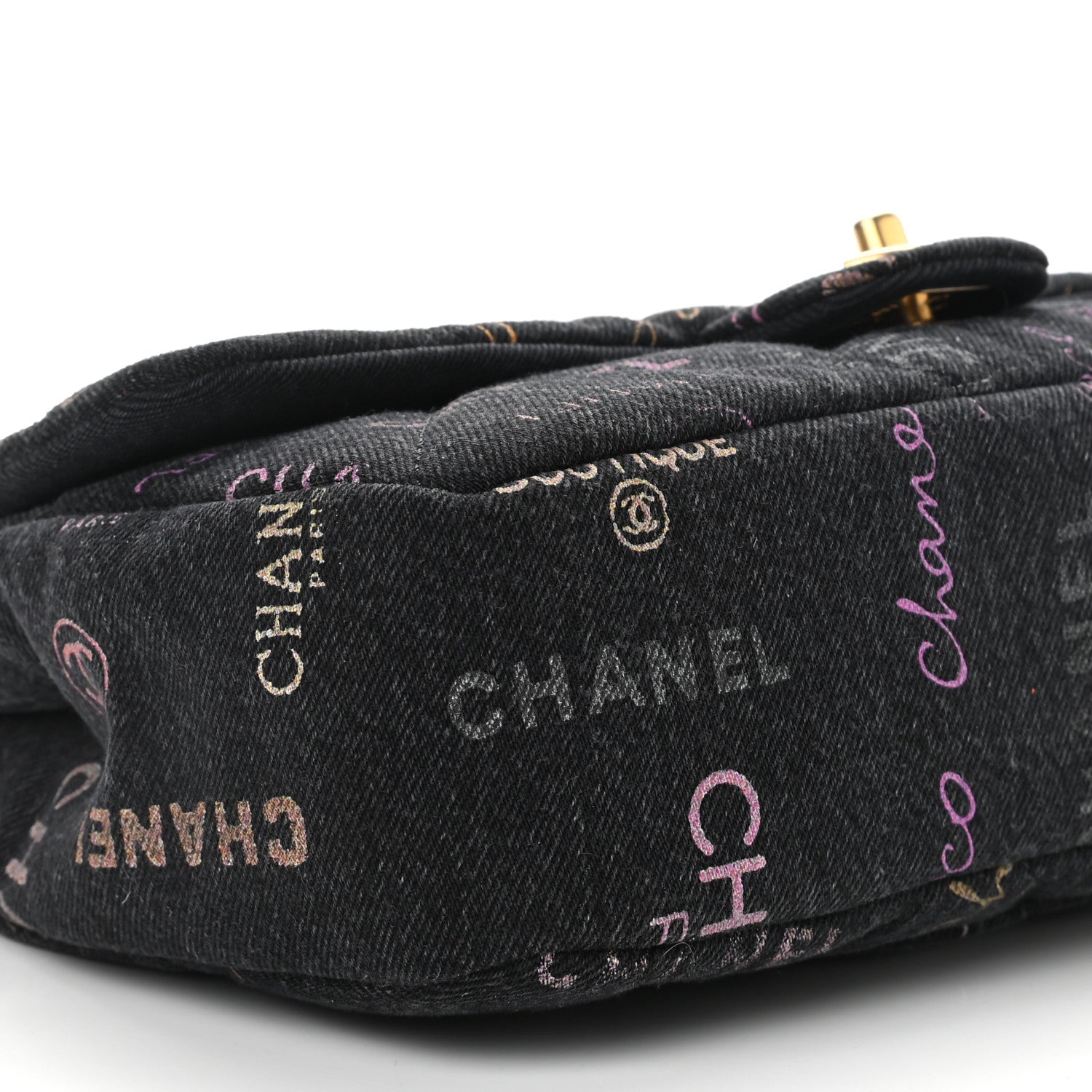 Chanel Denim Quilted Denim Mood Large Flap Black Multicolor 9 of 11