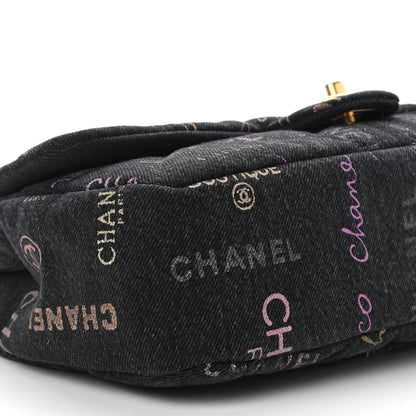 Chanel Denim Quilted Denim Mood Large Flap Black Multicolor 9 of 11