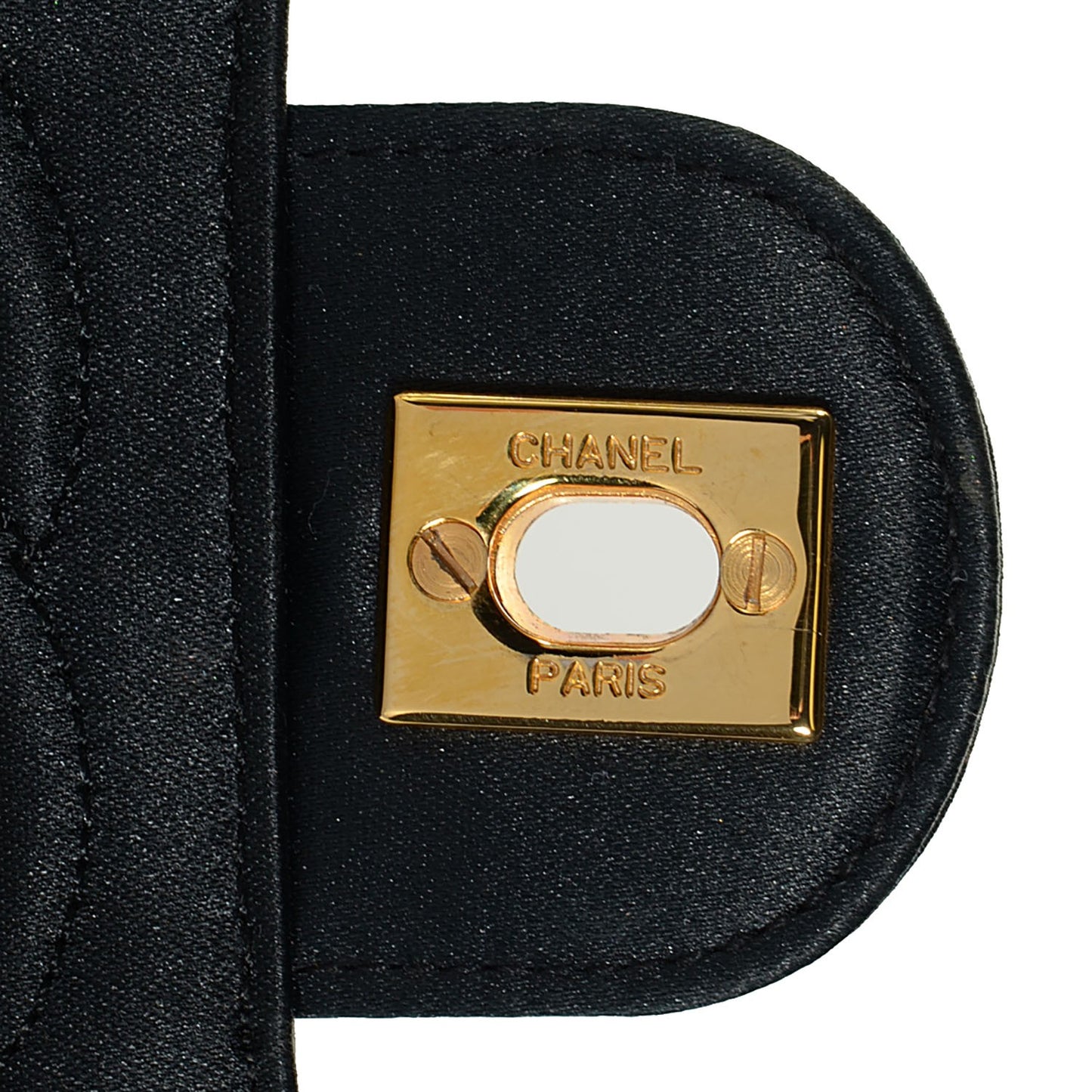 Quilted Satin Mini Square Flap Black