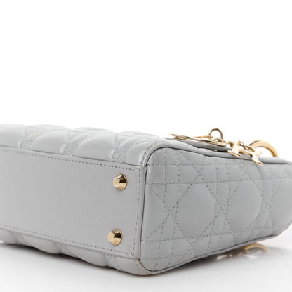 Christian Dior Metallic Lambskin Cannage Mini Lady Dior Grey 10 of 13