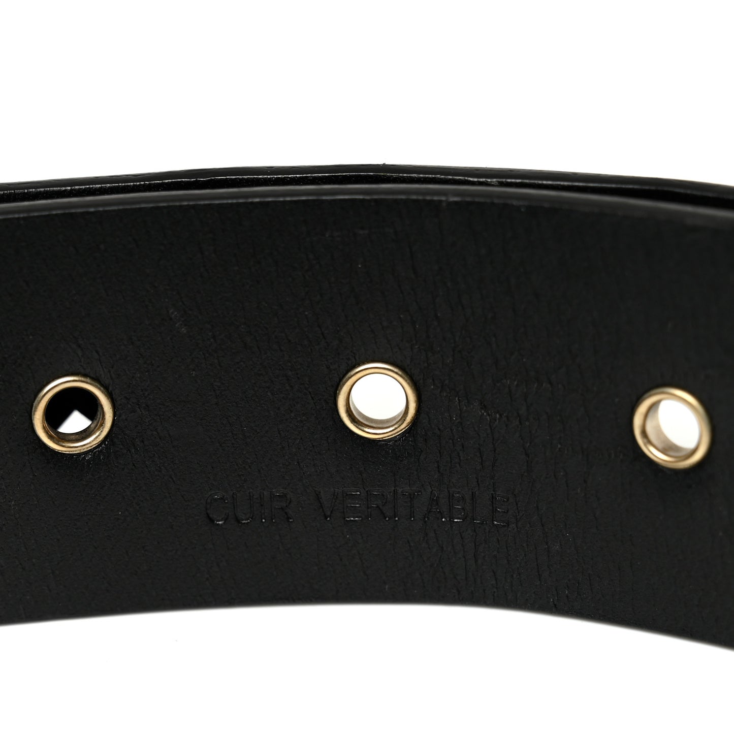 Calfskin Cross Stitch Grommet Belt 75 30 Black