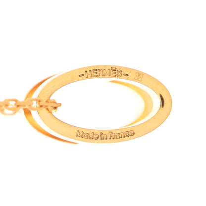 Hermes Lacquered Gold Pop H Pendant Necklace White 5 of 7