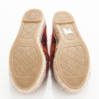 Chanel Tweed CC Espadrilles 39 Brown Pink Beige 5 of 8