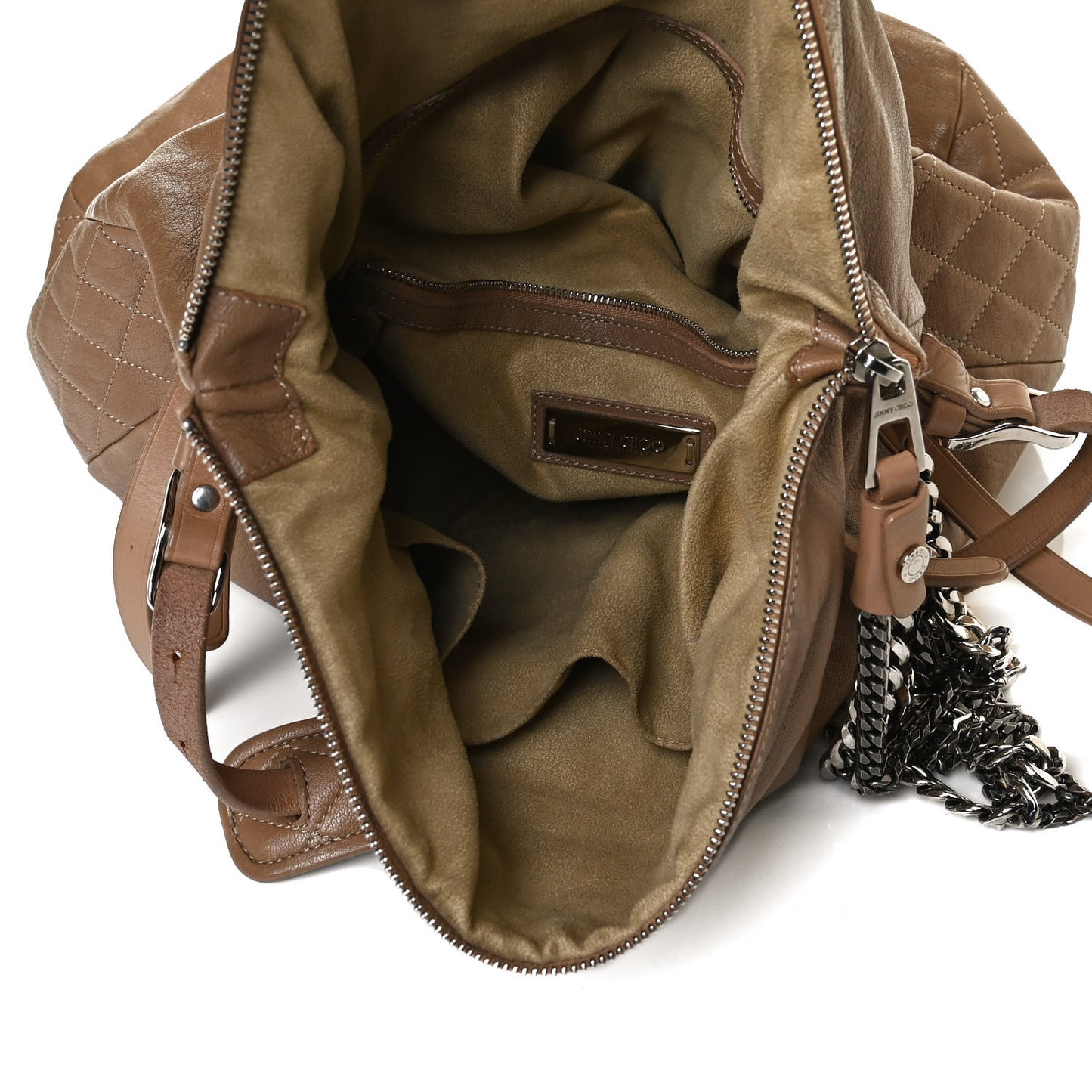 Lambskin Biker Hobo Beige