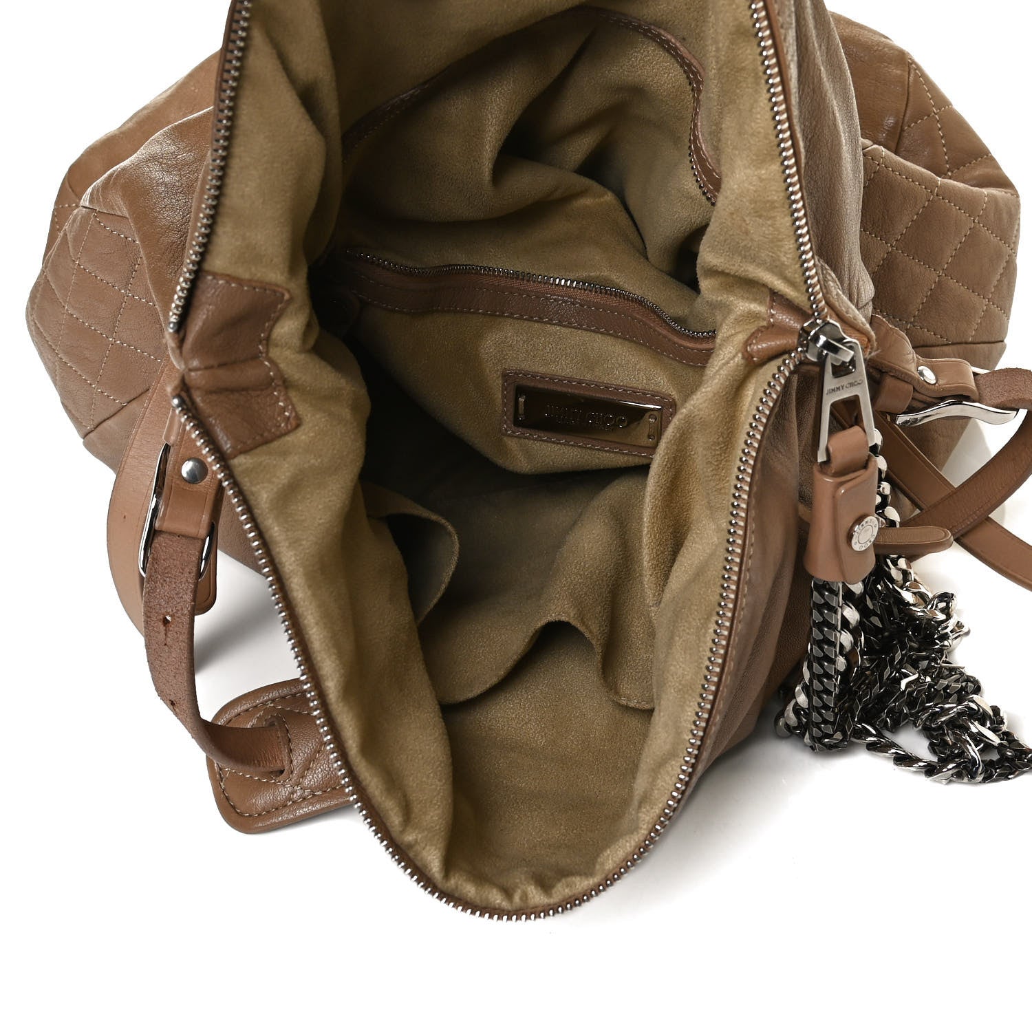 Jimmy Choo Lambskin Biker Hobo Beige 4 of 24
