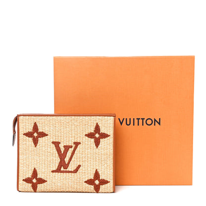 Louis Vuitton Raffia Monogram Giant Toiletry Pouch 26 Tan 10 of 10