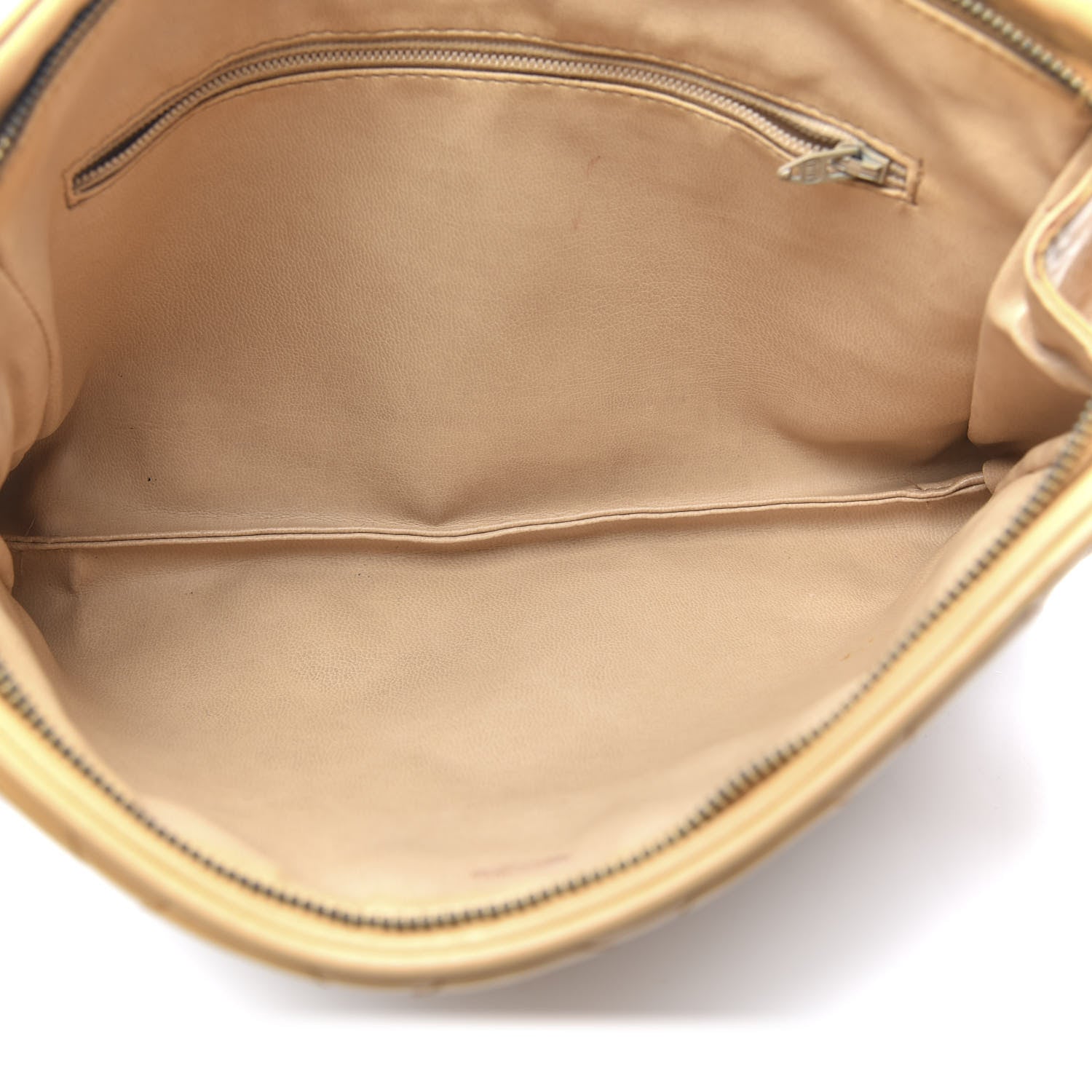 Chanel Lambskin Quilted Cosmetic Zip Pouch Beige 5 of 12