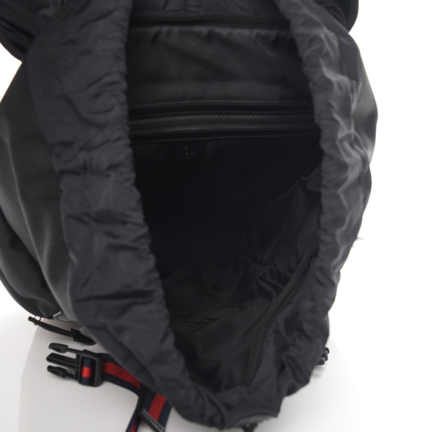Techno Canvas Web L'Aveugle Par Amour Embroidered Double Buckle Backpack Black