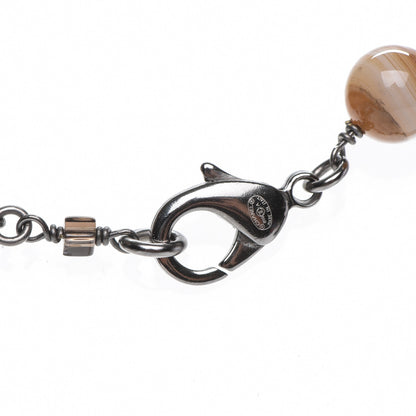 Chanel Bead Enamel CC Long Necklace Brown Silver 4 of 5