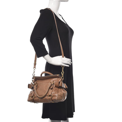 Miu Miu Vitello Lux Mini Bow Bag Brown 2 of 18