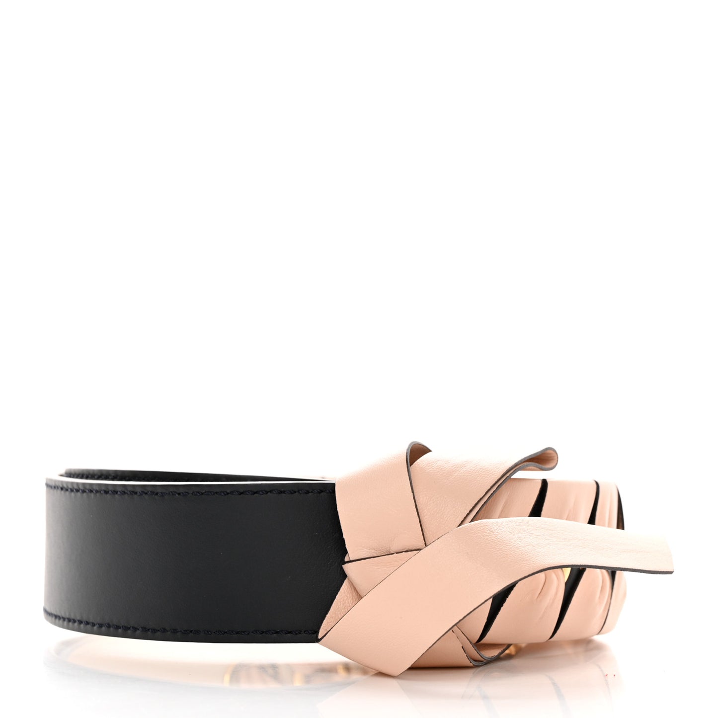 Vitello Century Nappa Lace Up Bow Strap You Blue Notte Plaster