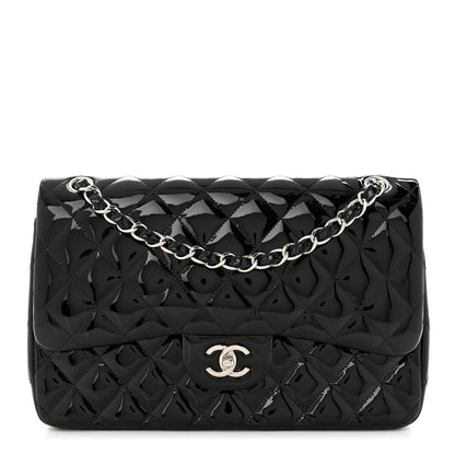Chanel Patent Quilted Jumbo Double Flap Black 1 of 11