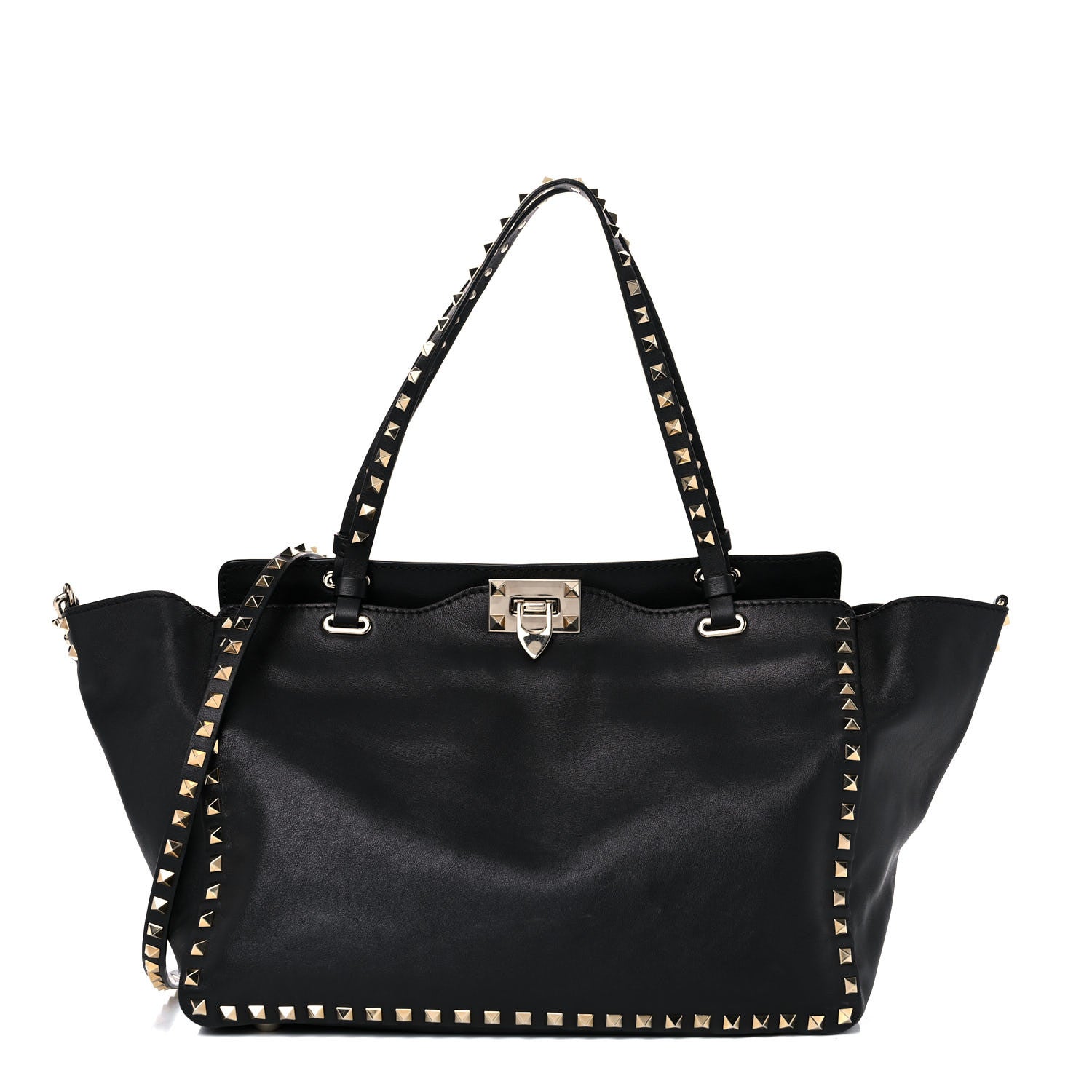 Valentino Garavani Vitello Medium Rockstud Tote Black 1 of 14
