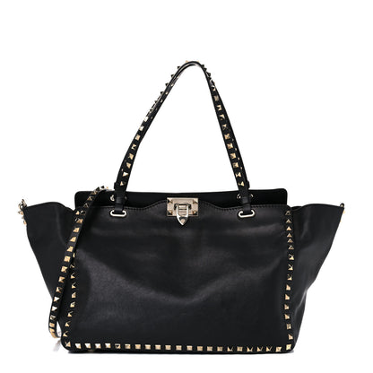 Valentino Garavani Vitello Medium Rockstud Tote Black 1 of 14