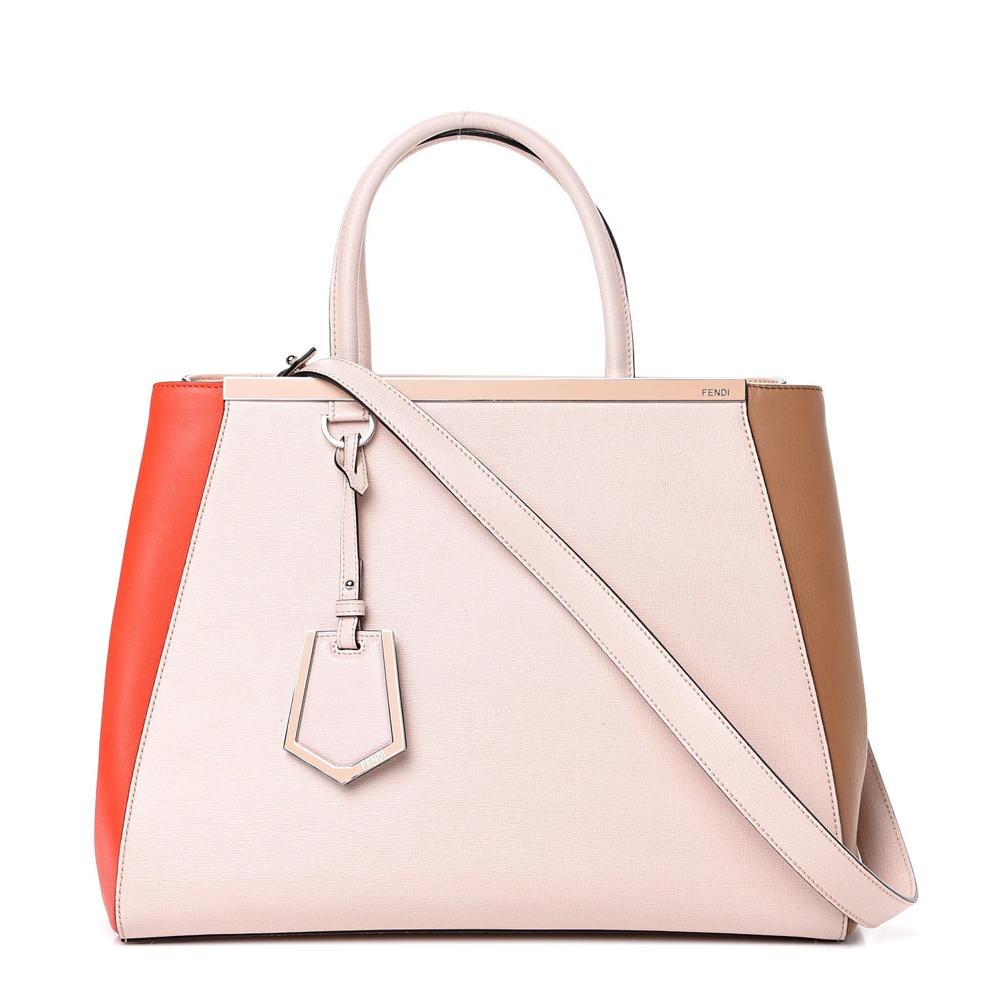 Vitello Elite Colorblock Regular 2Jours Tote Rosa Plaster Orzo Papavero