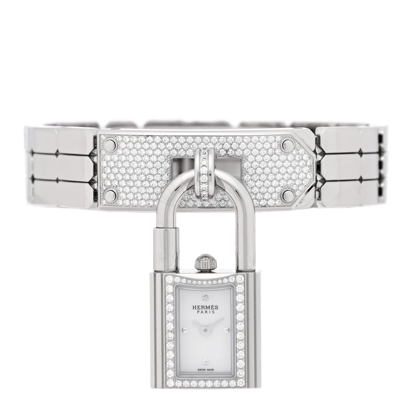 Stainless Steel Diamond Pave 16mm Kelly Quartz Watch