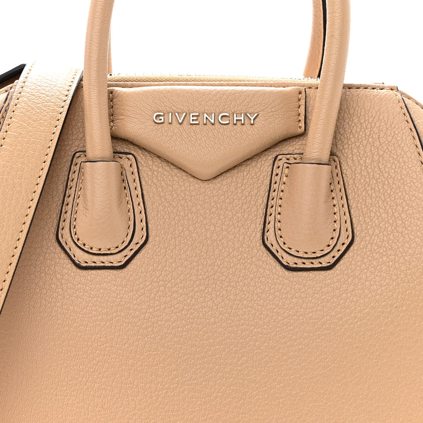 Sugar Goatskin Mini Antigona Beige Camel