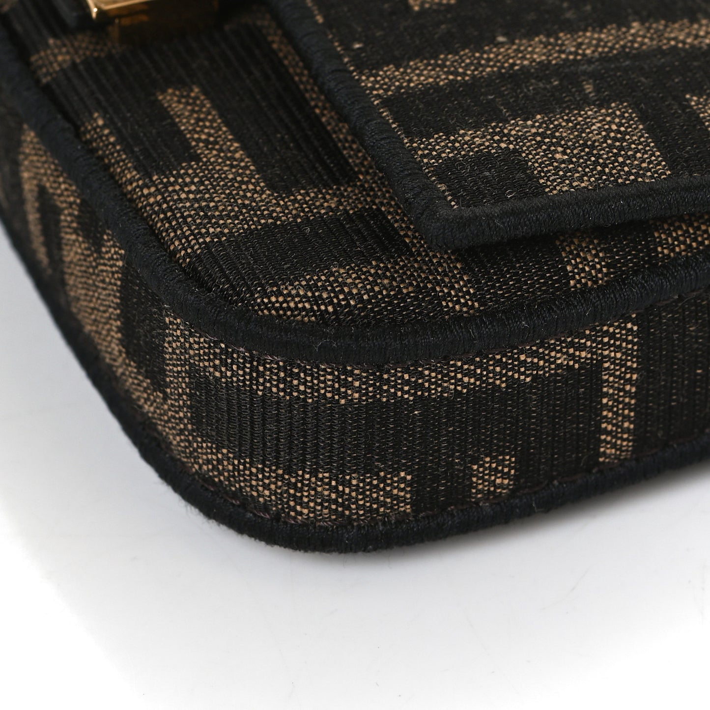Fabric Jacquard FF 1974 Nano Baguette Charm Tobacco Moro Black
