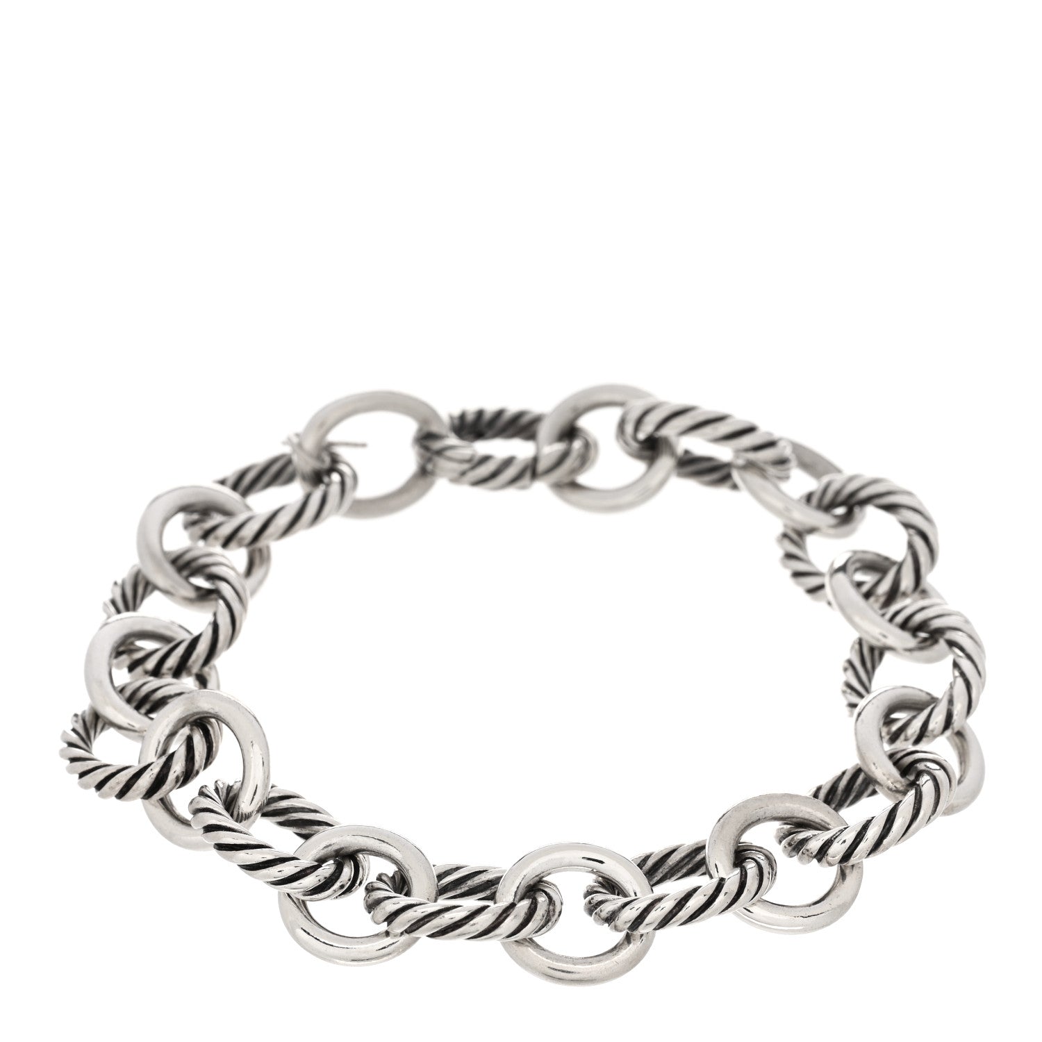 David Yurman Sterling Silver 12mm Large Oval Link Bracelet 1 of 3