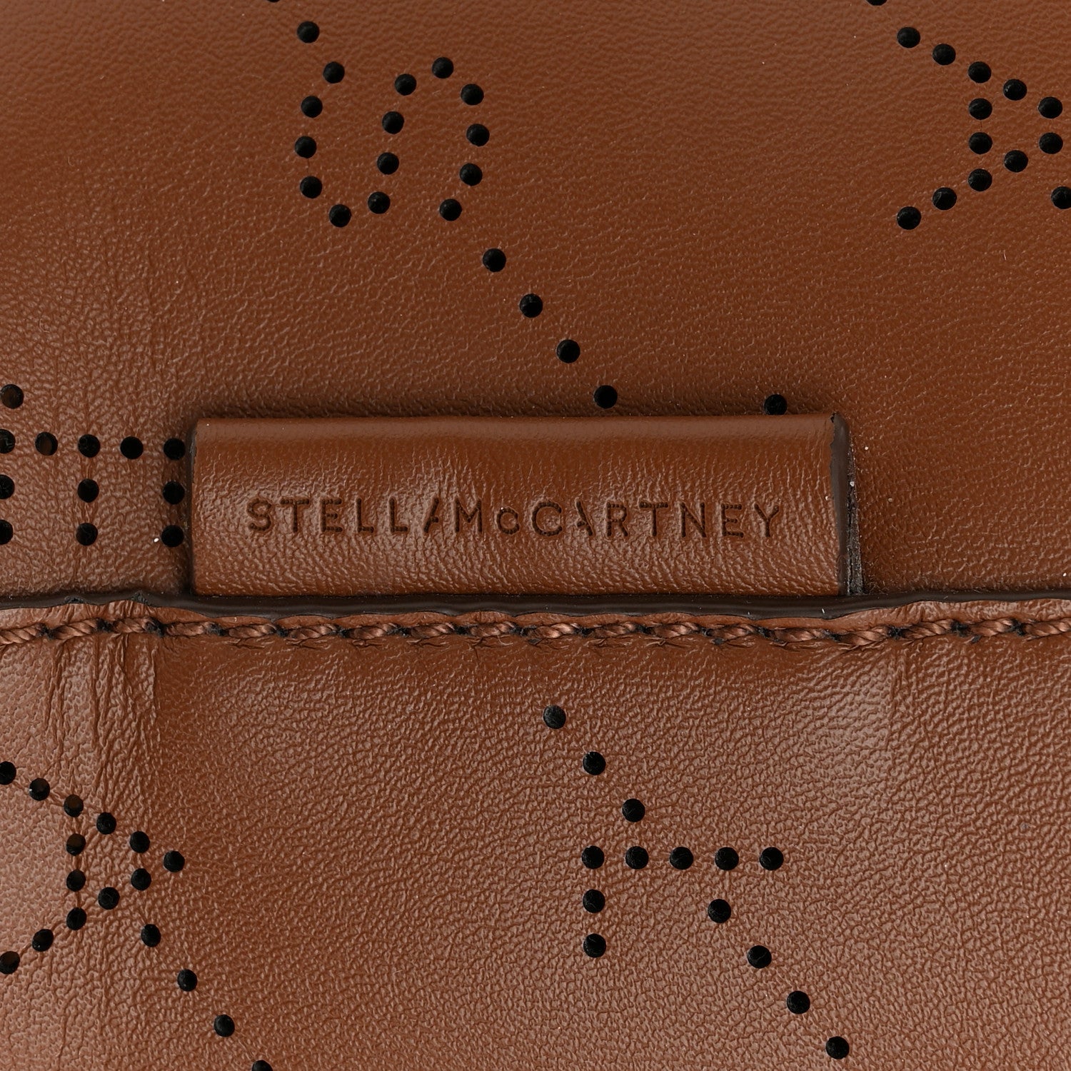 Stella McCartney Perforated Eco Alter Nappa Mini Bucket Bag Brown 7 of 13