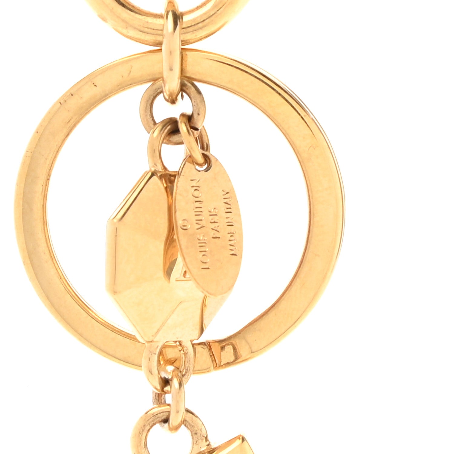 Louis Vuitton LV Facettes Bag Charm Key Holder Gold 3 of 4