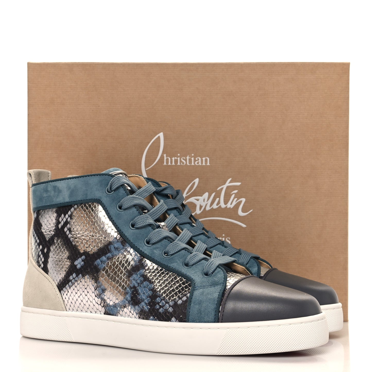 Metallic Calfskin Amazonia Suede Mens Louis Orlato Flat Sneaker 43.5 Multicolor