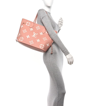 Louis Vuitton Empreinte Monogram Giant Neverfull MM Trianon Pink Cream 2 of 11