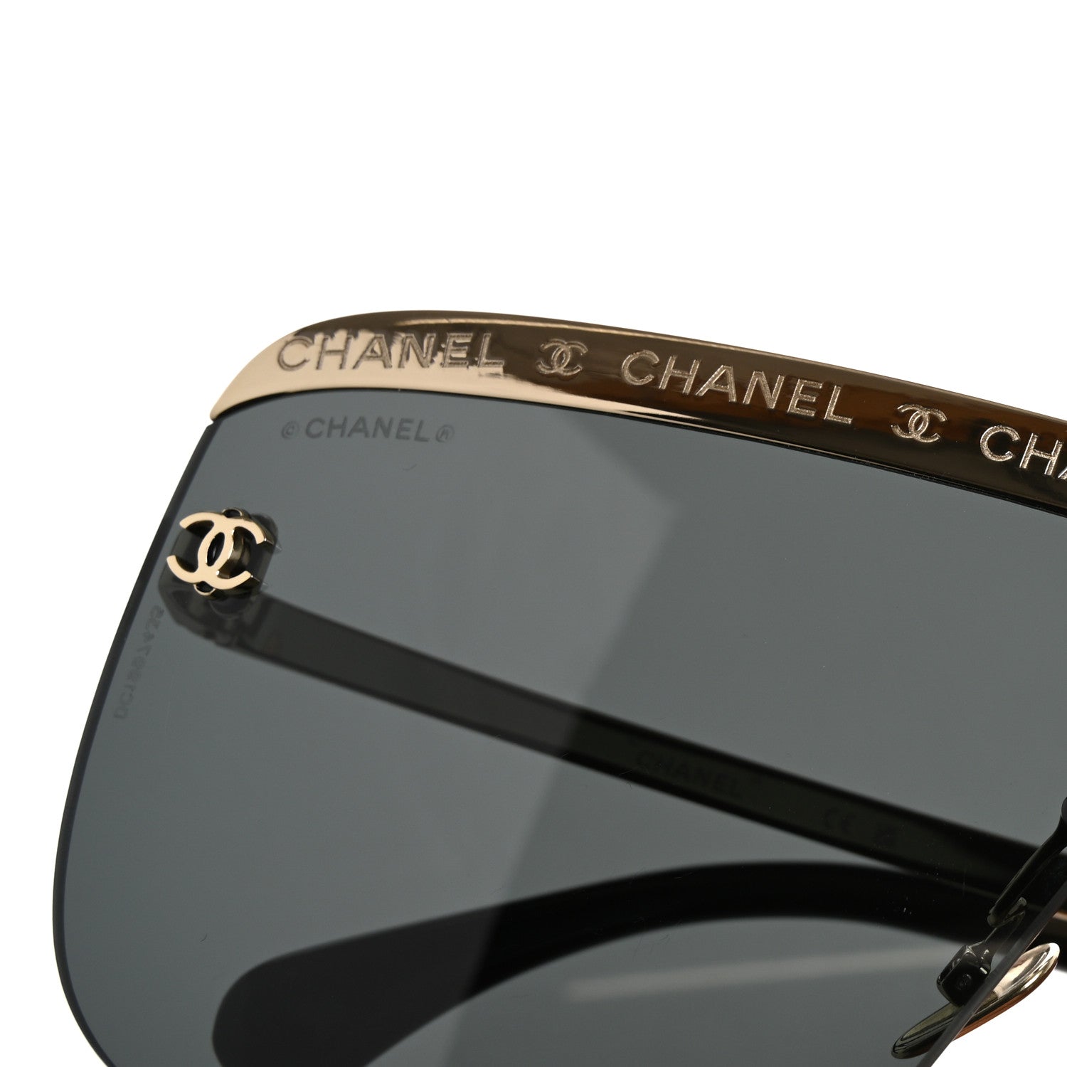 Chanel Metal Shield Sunglasses 71507 Gold 8 of 9