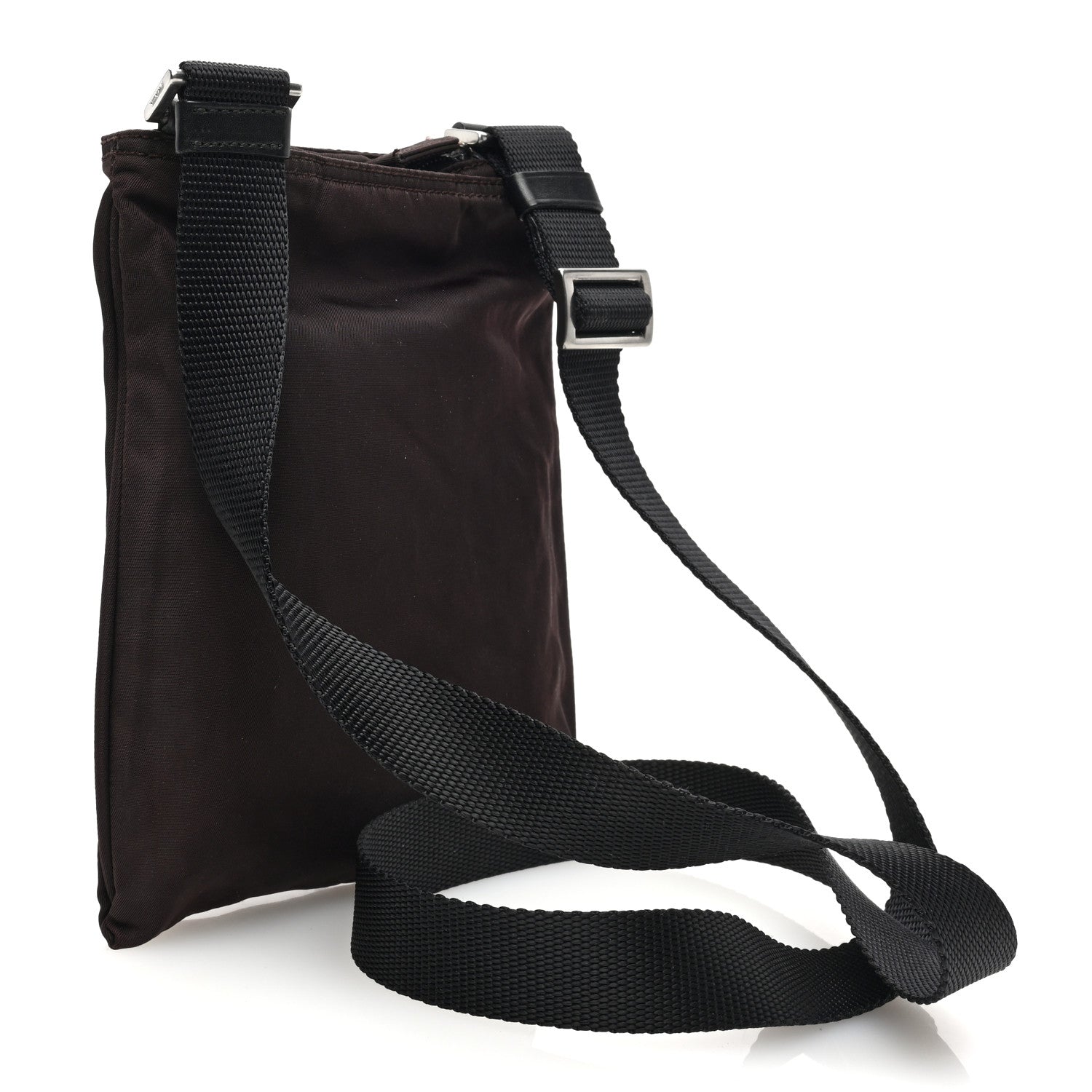 Prada Tessuto Nylon Small Flat Messenger Bag Brown 3 of 9
