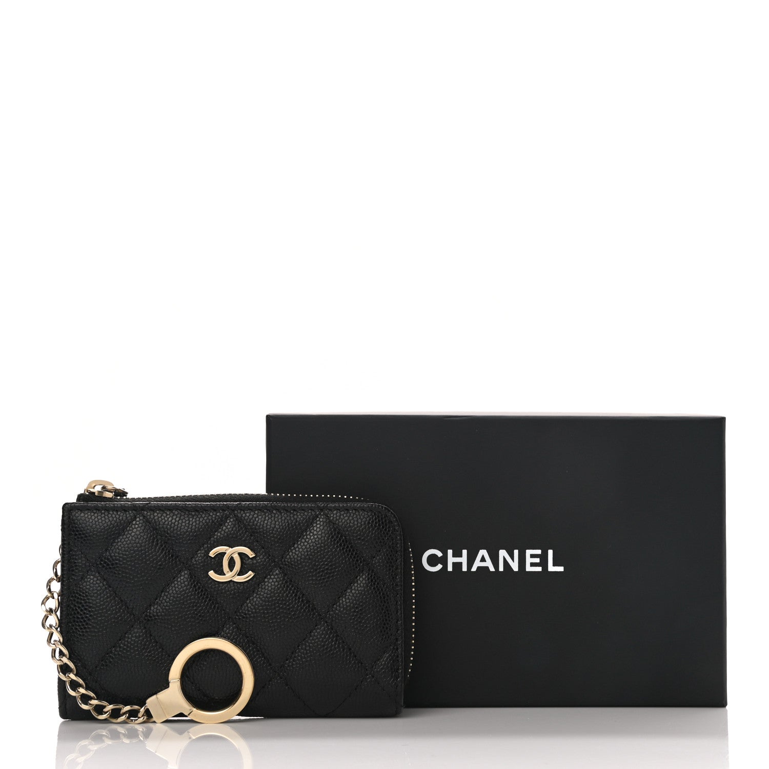 Chanel Caviar Quilted Key Holder Case Black 8 of 8