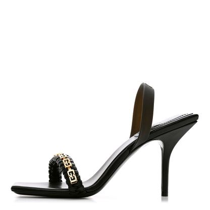 Givenchy Smooth Nappa G Woven Slingback 90mm Sandals 39 Black 1 of 9