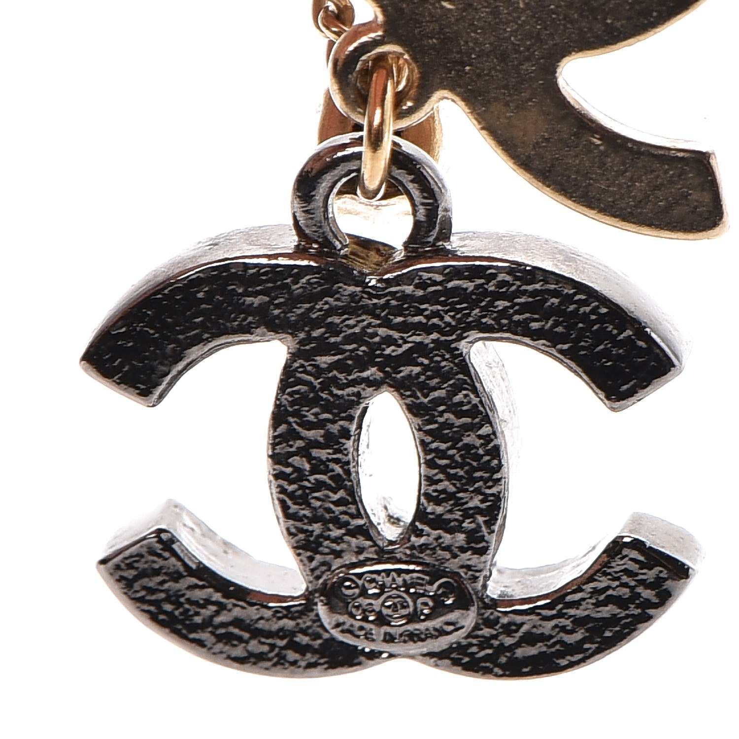 Chanel Crystal Double CC Necklace Gold Ruthenium 5 of 7