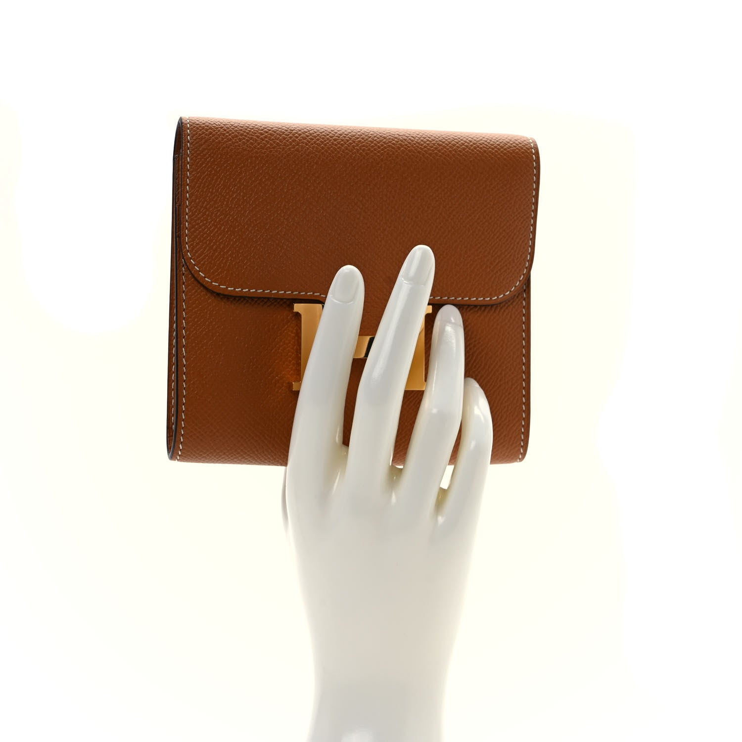 Hermes Epsom Constance Compact Passant Wallet Gold 2 of 7