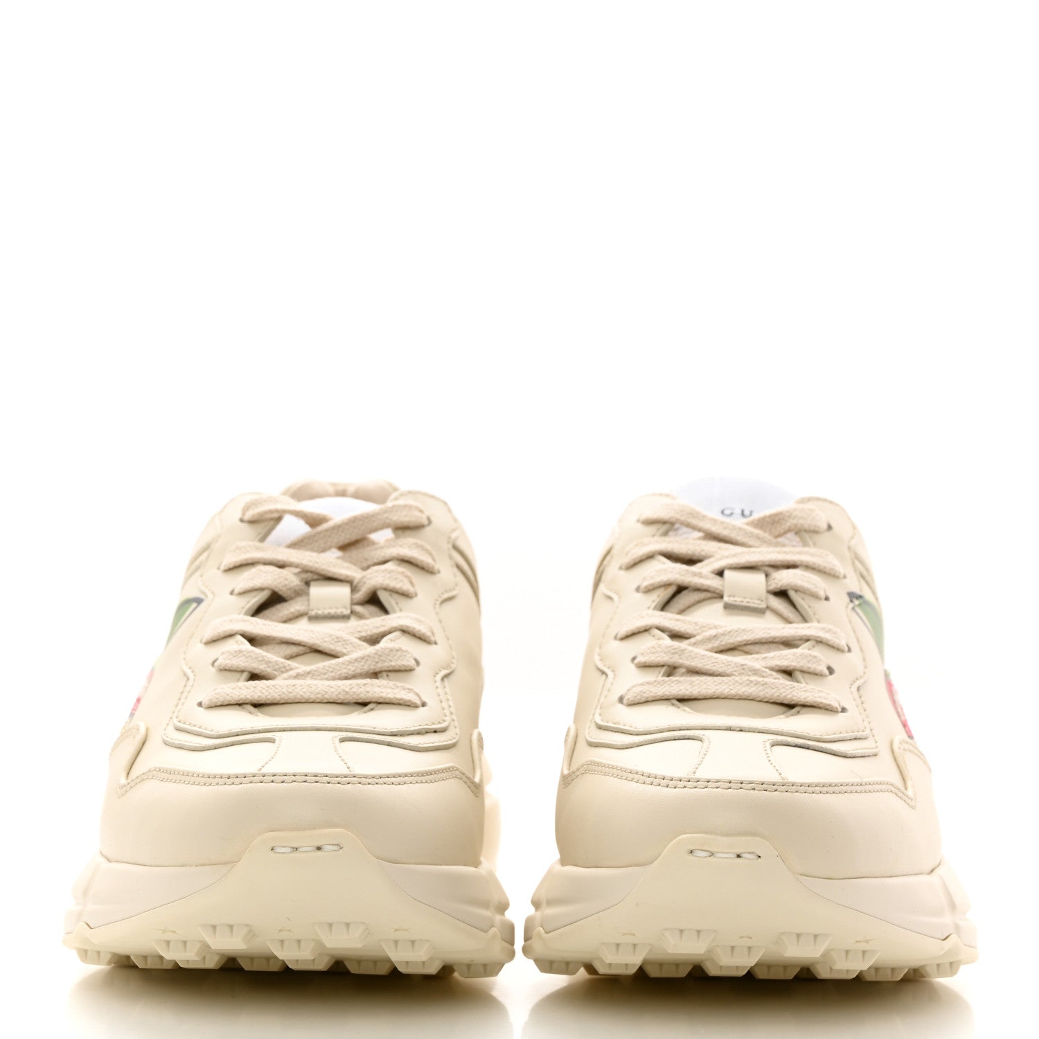 Gucci Calfskin GG Apple Womens Rhyton Sneakers 36 Ivory 2 of 9