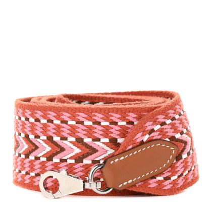 Hermes Toile Swift Sangle Allegro 50mm Shoulder Strap Rose Confetti White Gold 1 of 4