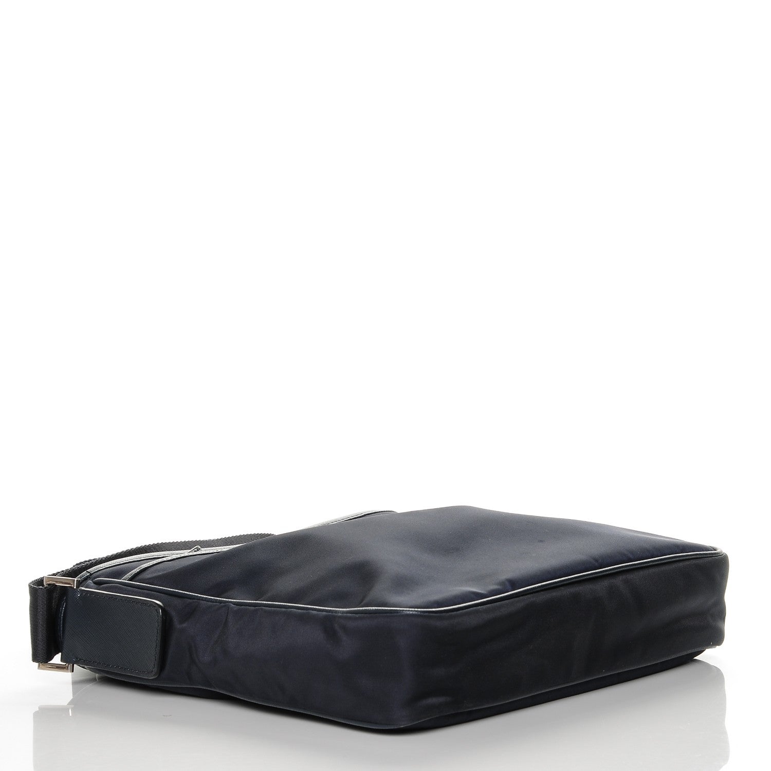 Prada Tessuto Nylon Saffiano Flat Messenger Bag Blue 4 of 6