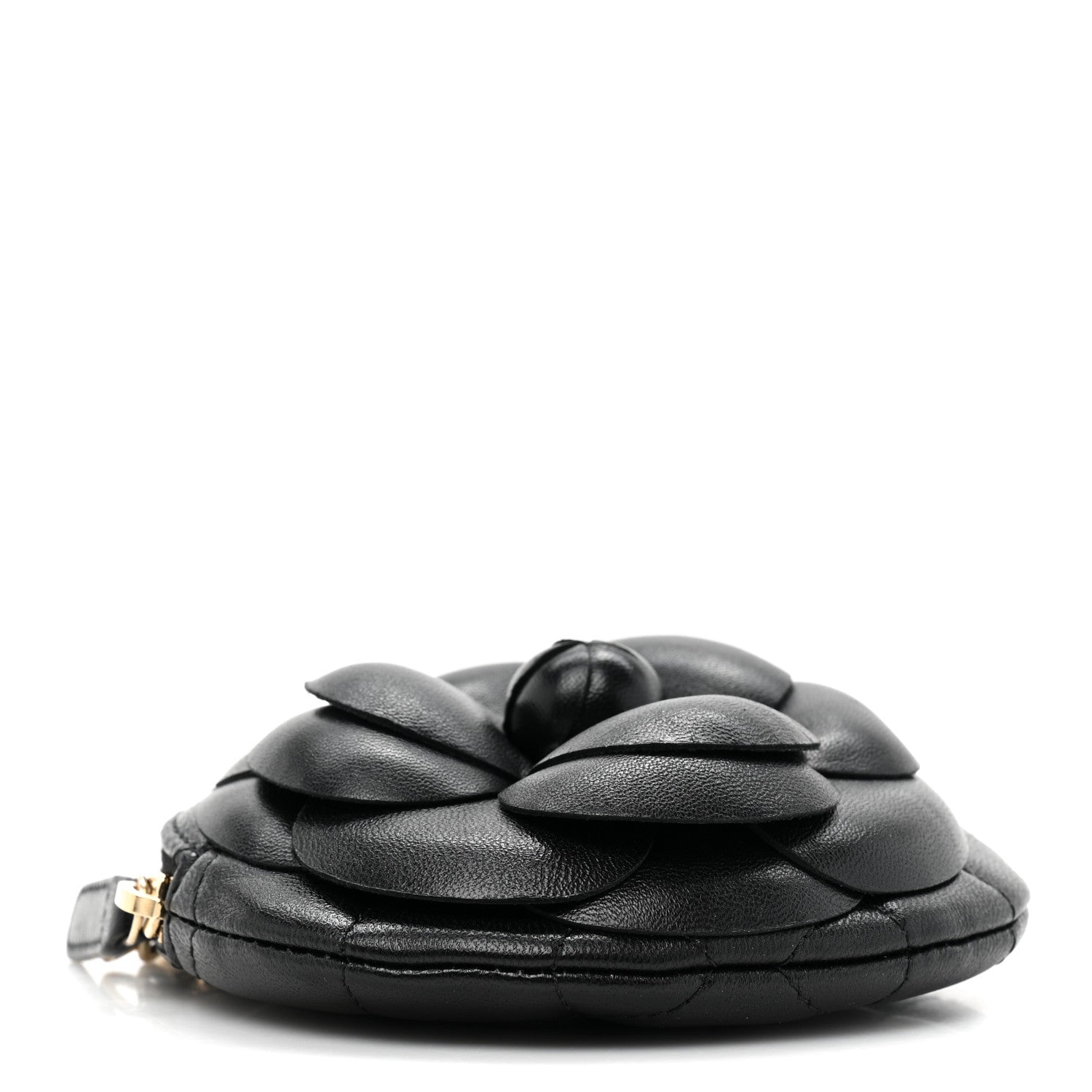 Chanel Lambskin Mini Camellia Bouquet Clutch With Chain Black 4 of 9