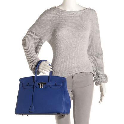 Hermes Togo Birkin 35 Bleu Electrique 2 of 29